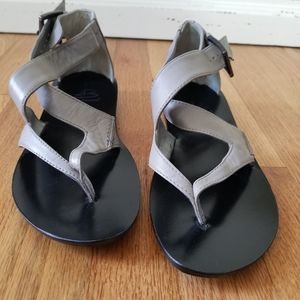 B. Makowsky Leather Upper Sandals